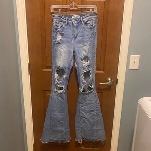 Flying Monkey Ripped Flare Jeans